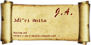 Jári Anita névjegykártya