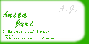 anita jari business card